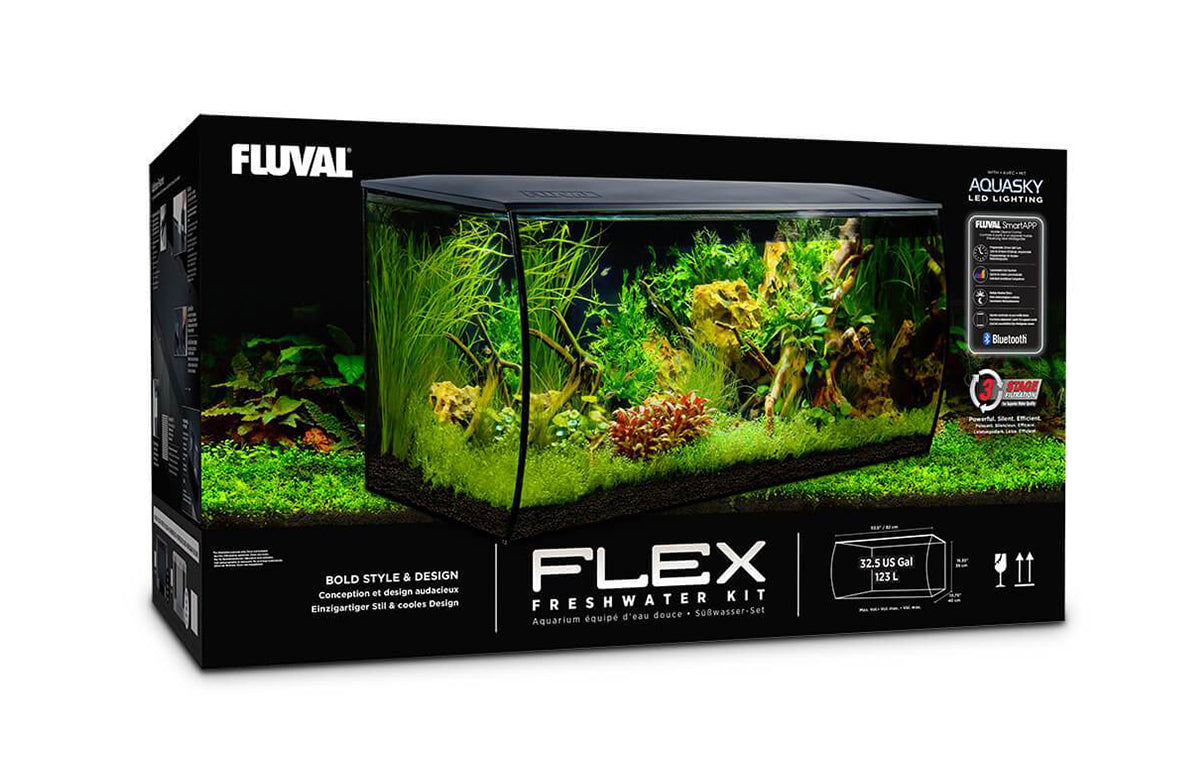 14995 (32.5gal) Kit Flex – Pets 123L Fluval Aquarium Black 88 Mart